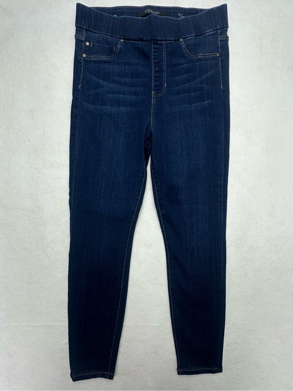 Liverpool Jeans The Ankle Skinny Womens 10/30 Blue Denim Pull On High Rise